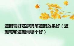 遮瑕膏好还是瑕笔遮瑕效果好（遮瑕笔和遮瑕膏哪个好）