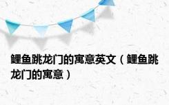 鲤鱼跳龙门的寓意英文（鲤鱼跳龙门的寓意）