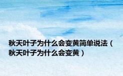 秋天叶子为什么会变黄简单说法（秋天叶子为什么会变黄）