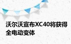 沃尔沃宣布XC40将获得全电动变体
