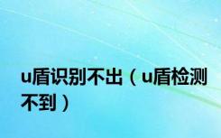 u盾识别不出（u盾检测不到）
