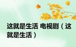这就是生活 电视剧（这就是生活）