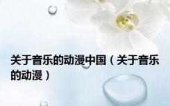 关于音乐的动漫中国（关于音乐的动漫）