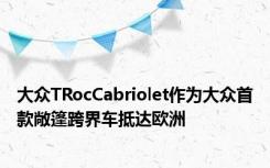 大众TRocCabriolet作为大众首款敞篷跨界车抵达欧洲