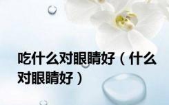 吃什么对眼睛好（什么对眼睛好）