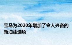 宝马为2020年增加了令人兴奋的新油漆选项