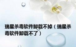 瑞星杀毒软件卸载不掉（瑞星杀毒软件卸载不了）