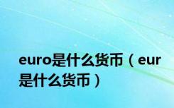 euro是什么货币（eur是什么货币）