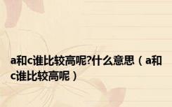 a和c谁比较高呢?什么意思（a和c谁比较高呢）