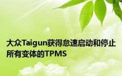大众Taigun获得怠速启动和停止所有变体的TPMS