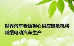 世界汽车老板担心供应链危机将减缓电动汽车生产