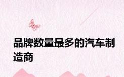 品牌数量最多的汽车制造商