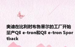 奥迪在比利时布鲁塞尔的工厂开始量产Q8 e-tron和Q8 e-tron Sportback