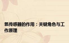 氧传感器的作用：关键角色与工作原理
