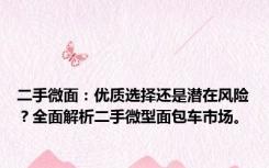 二手微面：优质选择还是潜在风险？全面解析二手微型面包车市场。