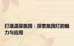 打造温馨氛围：探索氛围灯的魅力与应用