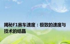 揭秘F1赛车速度：极致的速度与技术的结晶