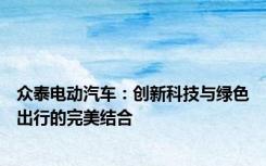 众泰电动汽车：创新科技与绿色出行的完美结合