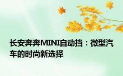 长安奔奔MINI自动挡：微型汽车的时尚新选择